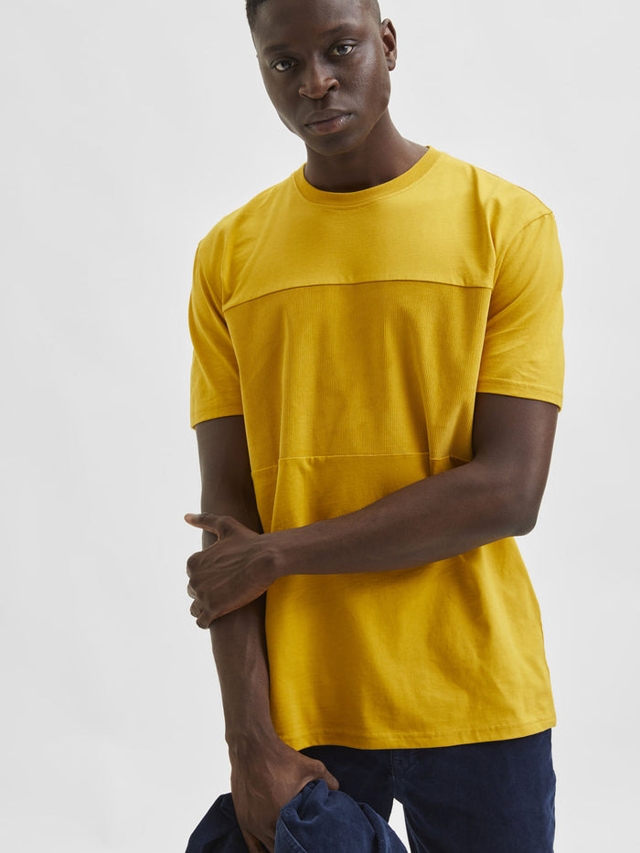 Yellow Organic Cotton Crew Neck T-Shirt