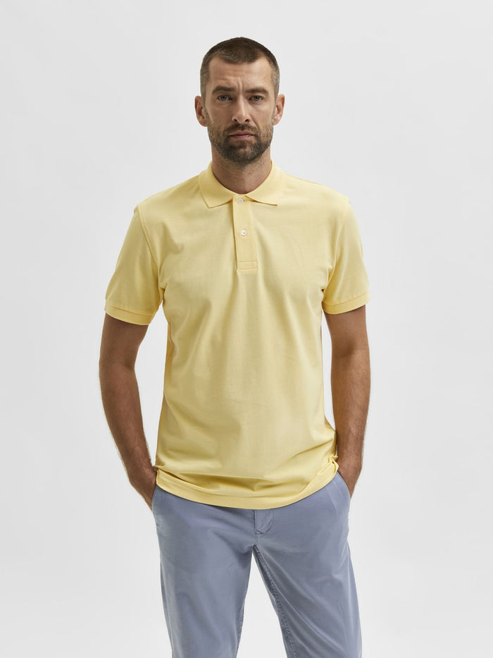 Yellow Organic Cotton Polo Neck T-Shirt