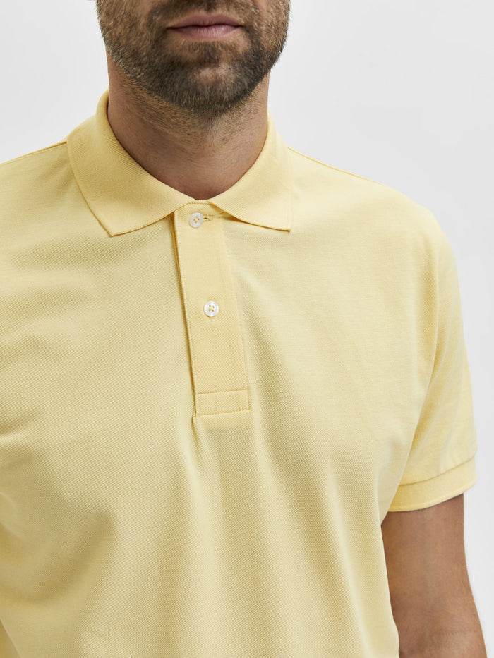 Yellow Organic Cotton Polo Neck T-Shirt