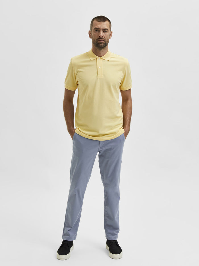 Yellow Organic Cotton Polo Neck T-Shirt